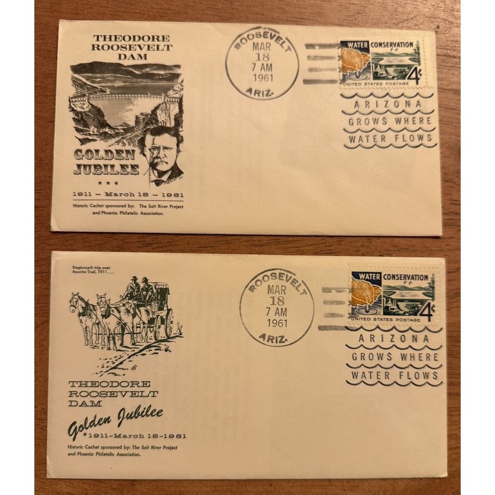 AOP USA 1961 Theodore Roosevelt Dam Golden Jubilee covers (2)